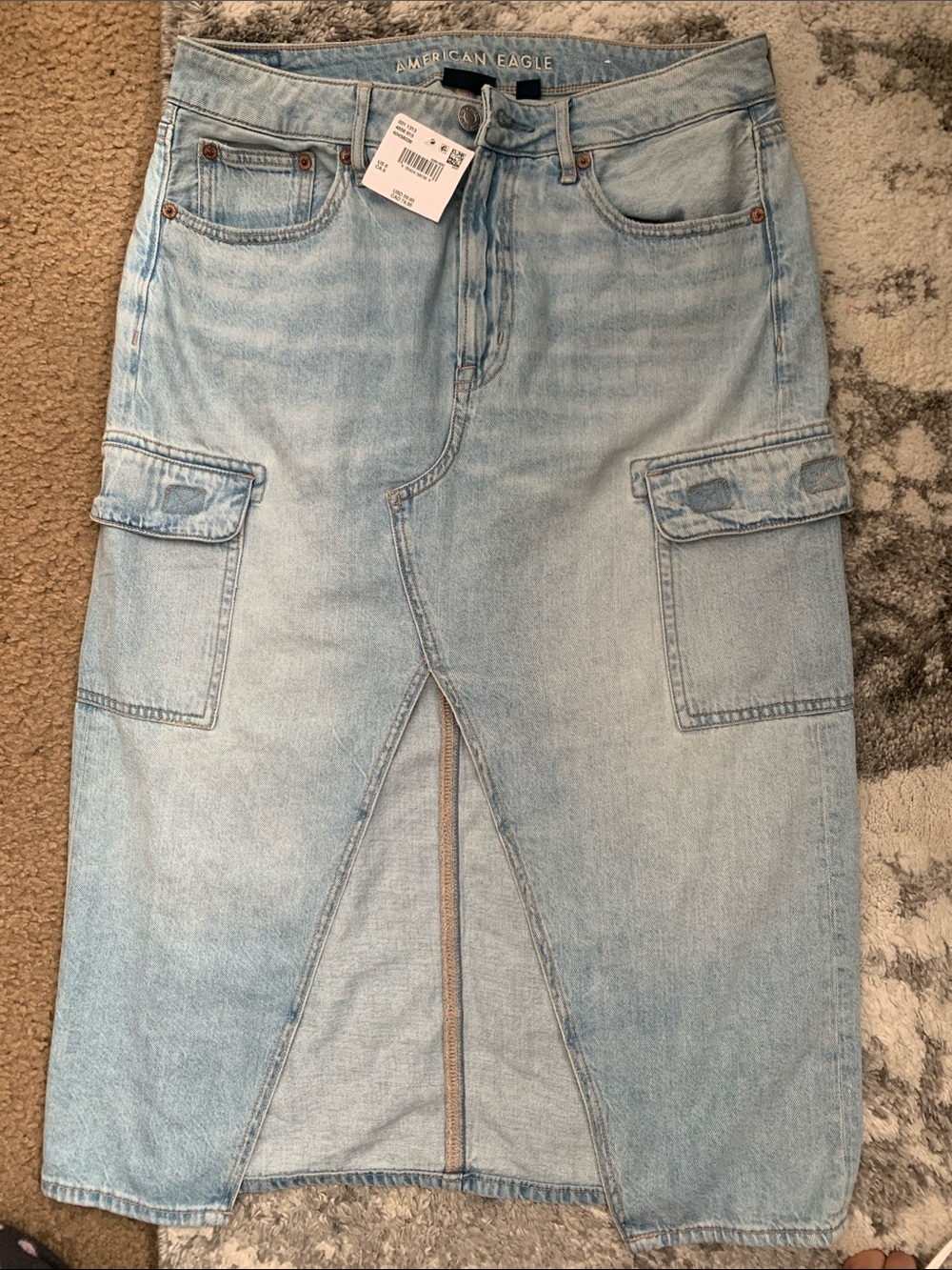 American eagle Light Blue Denim Skirt with Comfort Stretch Waistband